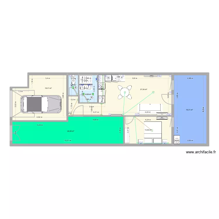 projet RDC 115 olivier. Plan de 7 pièces et 103 m² projet RDC 115 olivier. Plan de 7 pièces et 103 m²