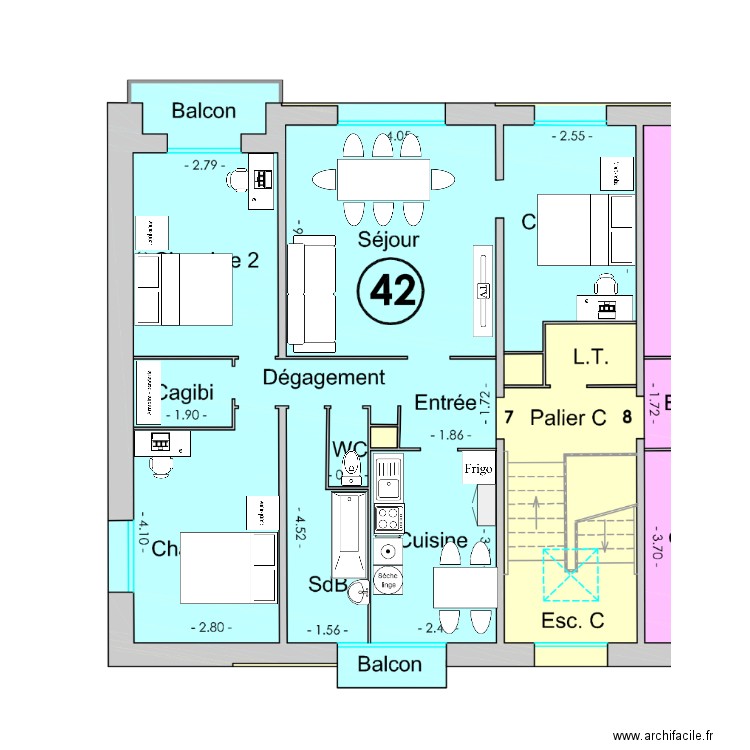 DAUBIÉ. Plan de 0 pièce et 0 m2