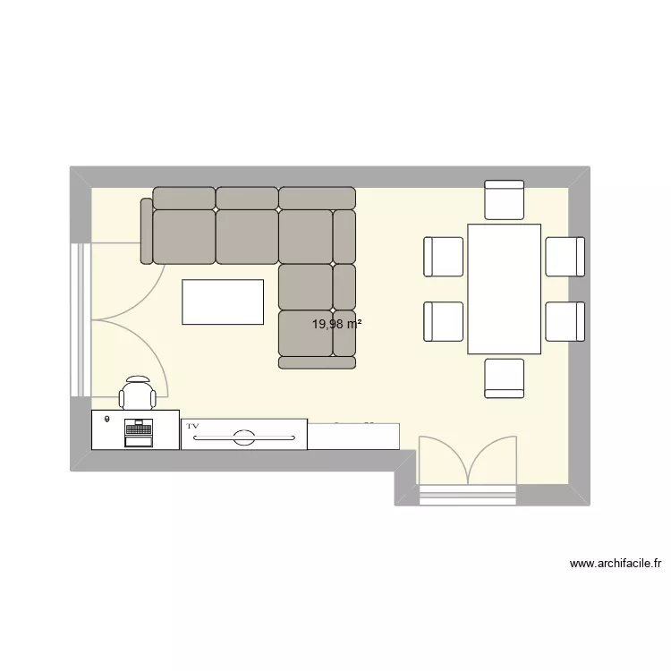 salon. Plan de 1 et 20 m² salon. Plan de 1 et 20 m²