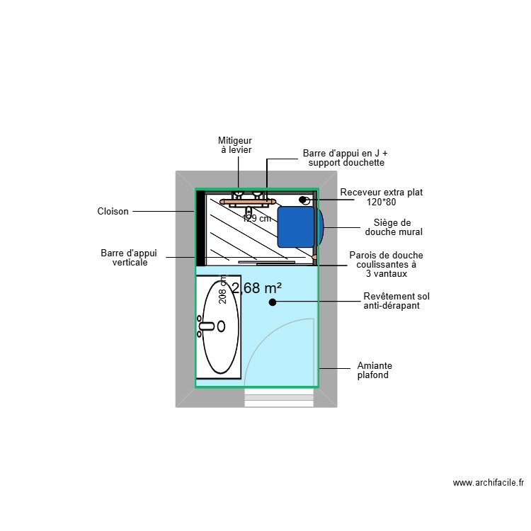 Projet GOEFT. Plan de 1 pièce et 3 m2