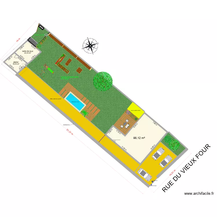 PLAN DE MASSE apr&egrave;s projet. Plan de 0 pièce et 0 m2