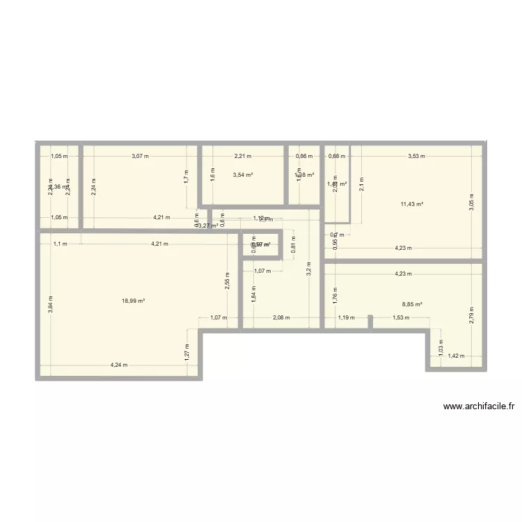 Appartement MENHIR. Plan de 9 et 62 m² Appartement MENHIR. Plan de 9 et 62 m²