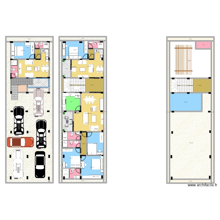 8/25 3+1. Plan de 41 pièces et 531 m2