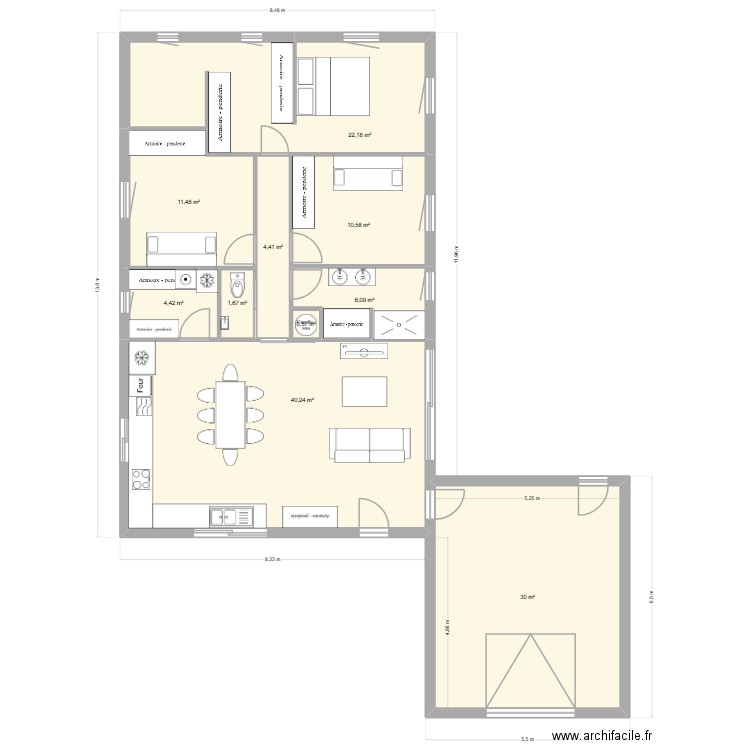 PLAN 3. Plan de 10 pièces et 132 m2