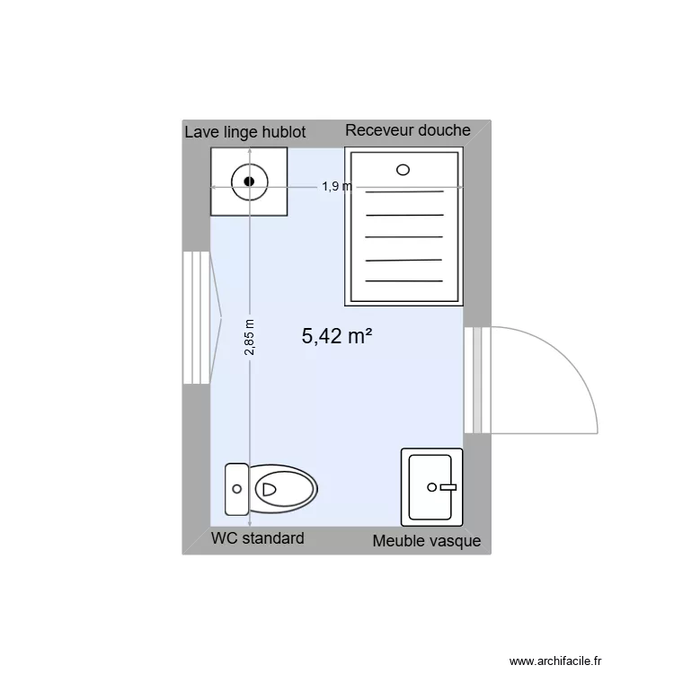 Marette. Plan de 1  et 5 m²