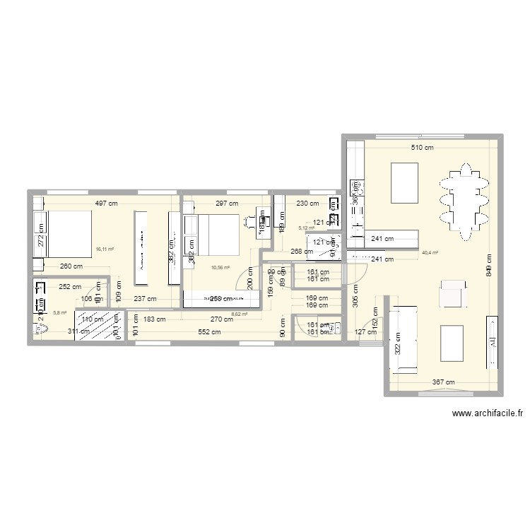 MAISON MONTREUIL 2. Plan de 8 pièces et 89 m2