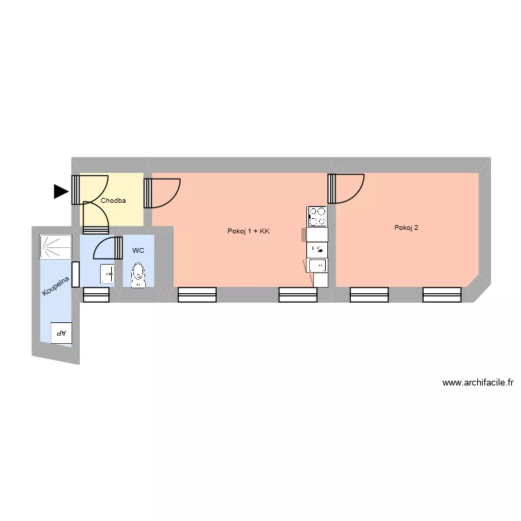 Dvoř&aacute;kova 1117, byt 10. Plan de 11  et 158 m²