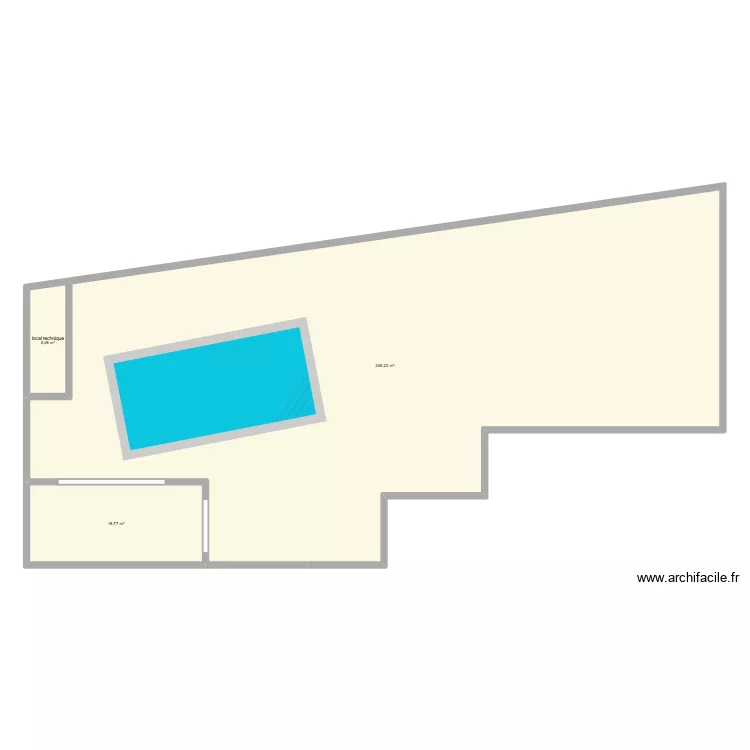 piscine MCC. Plan de 3  et 252 m²