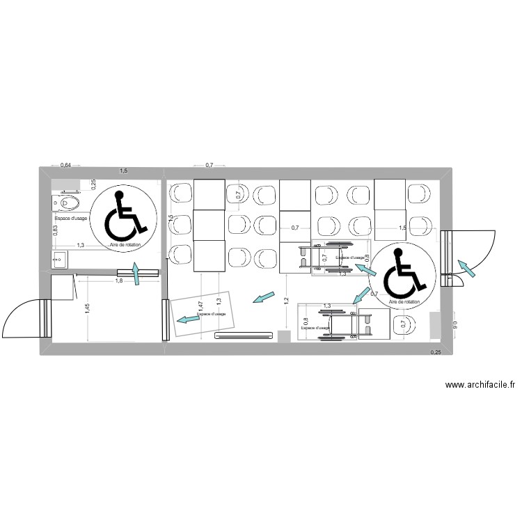 N° Pièce 8/2 : FUTUR ESPACE RESTAURATION/SANITAIRES. Plan de 3 pièces et 31 m2
