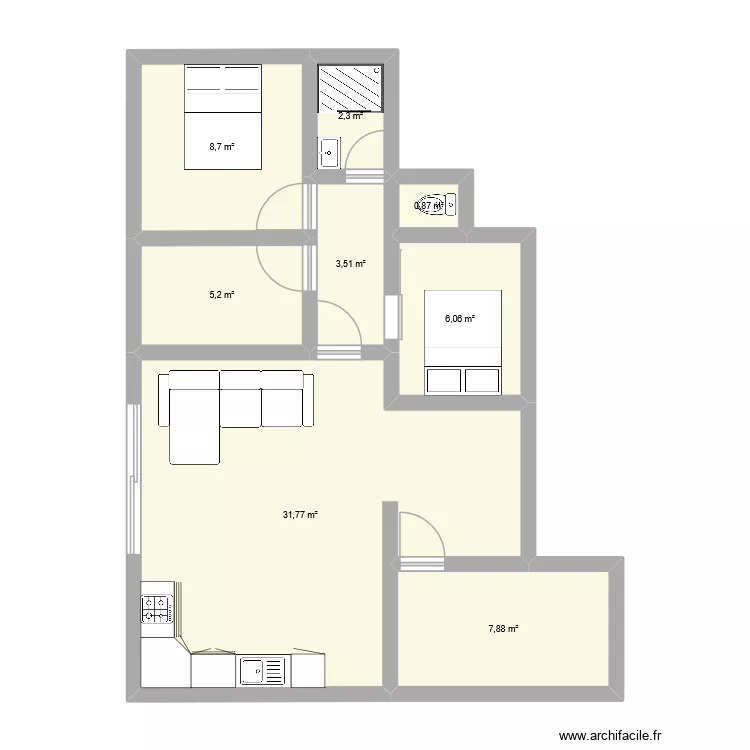 Isabelle Francisque. Plan de 8 et 66 m² Isabelle Francisque. Plan de 8 et 66 m²