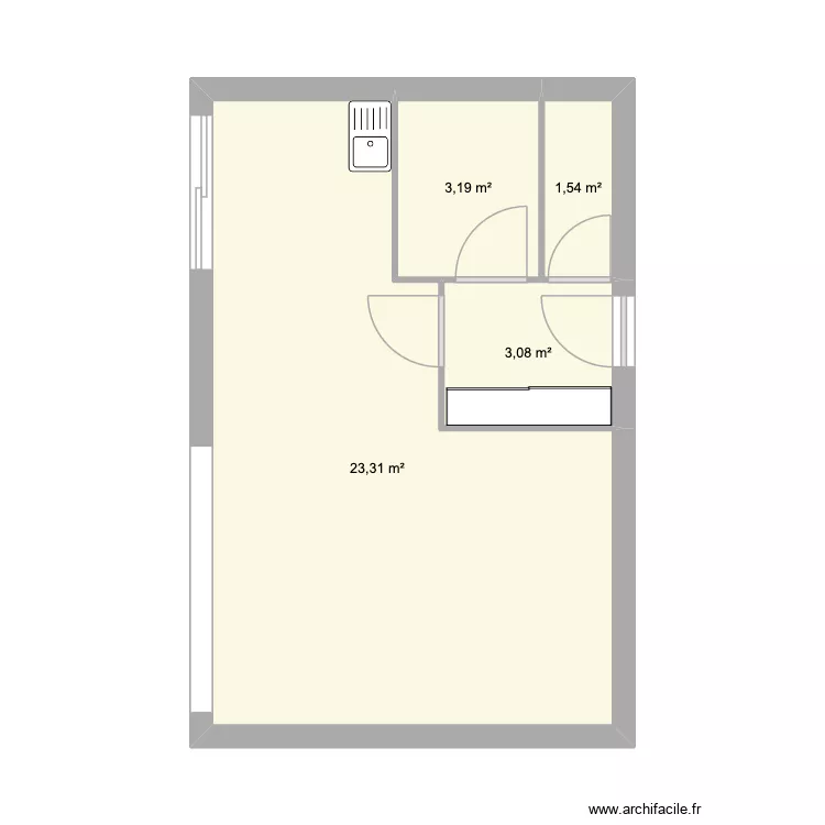 ST PAUL. Plan de 4 pièces et 31 m² ST PAUL. Plan de 4 pièces et 31 m²