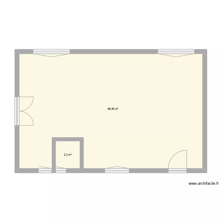 mairie. Plan de 2  et 71 m²