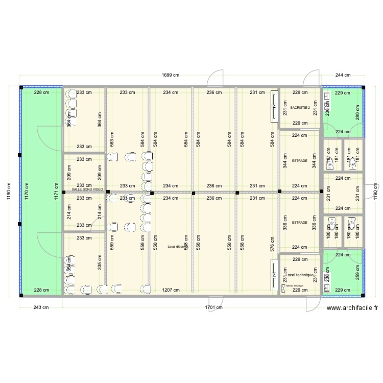 TRANSIT SALEM . Plan de 20 pièces et 213 m2