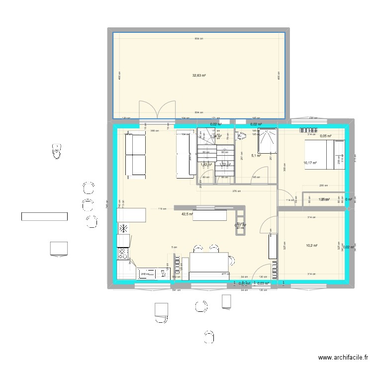 Maison Guy Moquet ouvert v10. Plan de 17 pièces et 108 m2