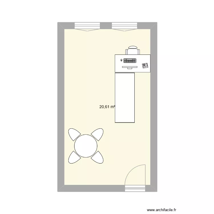 Bureau 2. Plan de 1 pièce et 21 m² Bureau 2. Plan de 1 pièce et 21 m²