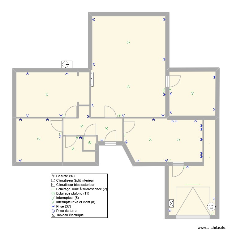 Vignon. Plan de 9 pièces et 116 m2