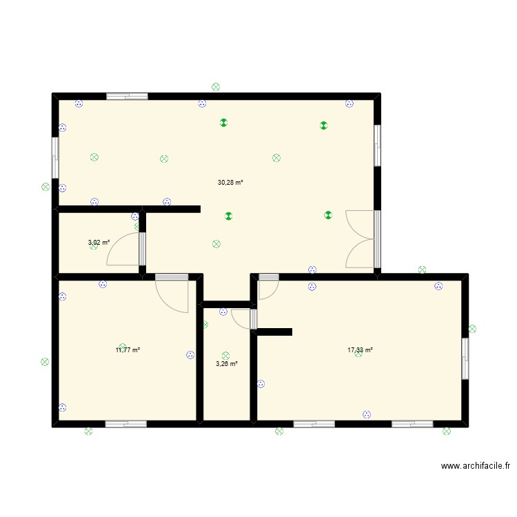 RESIDENCE 1. Plan de 5 pièces et 66 m2