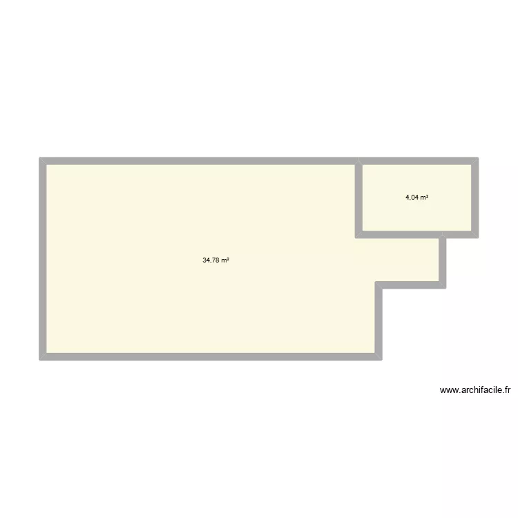 harrnay. Plan de 2 pièces et 39 m²