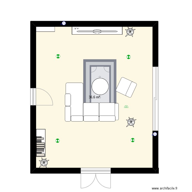 PREMIERE PIECE. Plan de 1 pièce et 37 m2