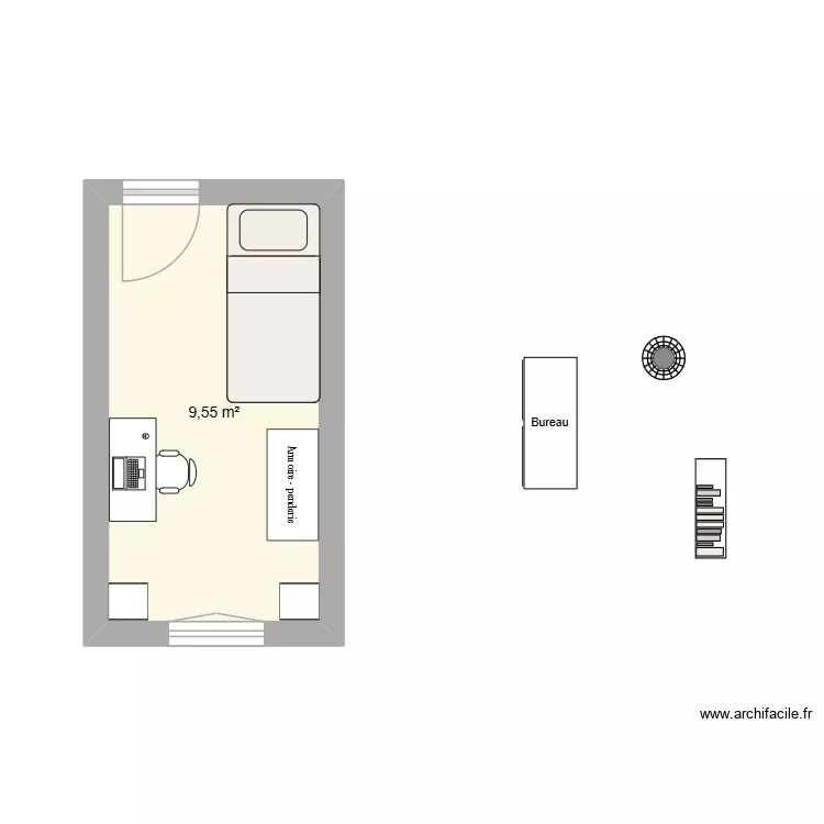 ZOE chambre v3. Plan de 1 Pièce et 10 m² ZOE chambre v3. Plan de 1 Pièce et 10 m²