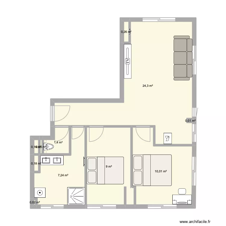 appartement projet tara. Plan de 11 Pièces et 53 m² appartement projet tara. Plan de 11 Pièces et 53 m²