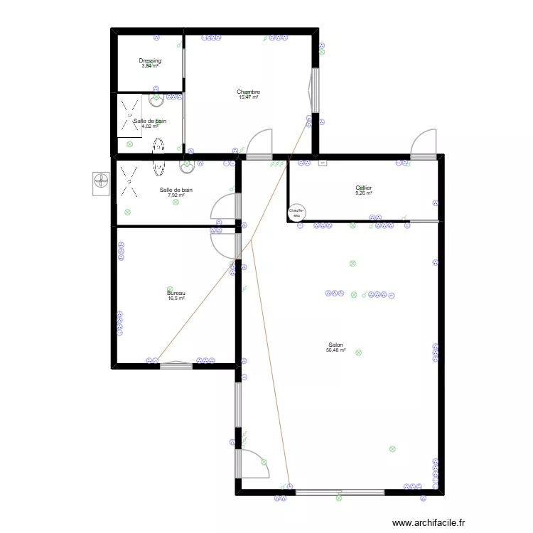 ELECTRICITE. Plan de 7  et 113 m²