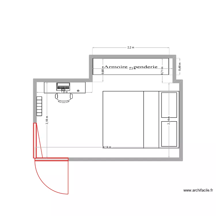 chambre k. Plan de 