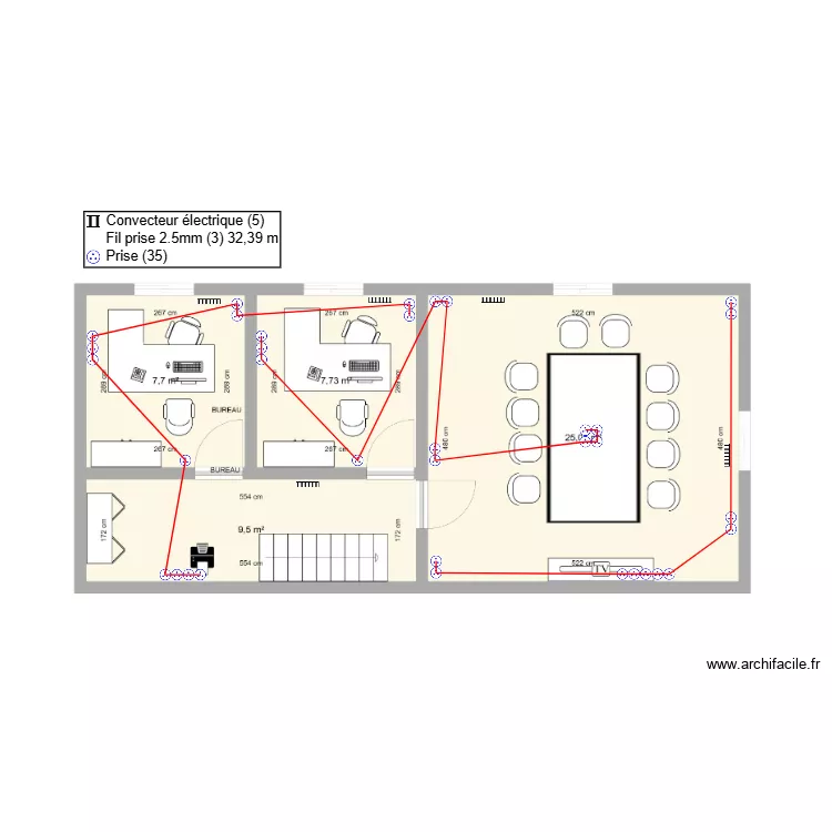 projet wide-int prises &eacute;tage. Plan de 