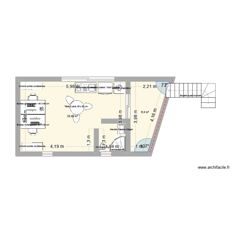 Bureau. Plan de 0 pièce et 0 m2