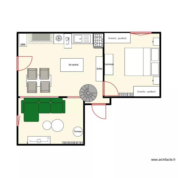 Apparte St Jean. Plan de 3 et 39 m² Apparte St Jean. Plan de 3 et 39 m²