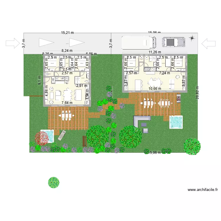 SPQ V6. Plan de 14  et 126 m²