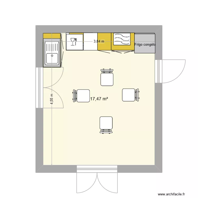 cuisine. Plan de 1 et 17 m² cuisine. Plan de 1 et 17 m²