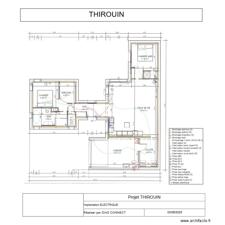 Projet THIROUIN. Plan de 0 pièce et 0 m2