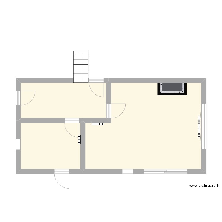 henin. Plan de 3 pièces et 45 m2