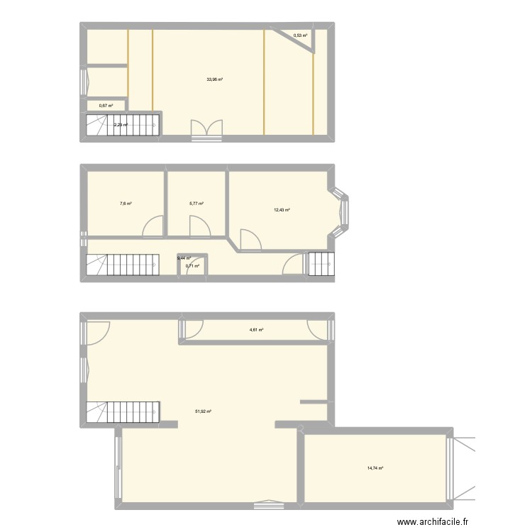 12 RM. Plan de 12 pièces et 145 m2