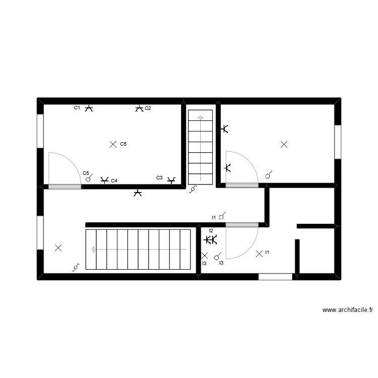 houst_1er étage. Plan de 4 pièces et 29 m2