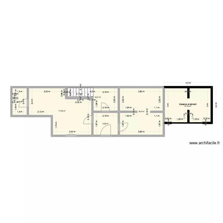AMENAGEMENT MELUN DEMOL. Plan de 6  et 58 m²