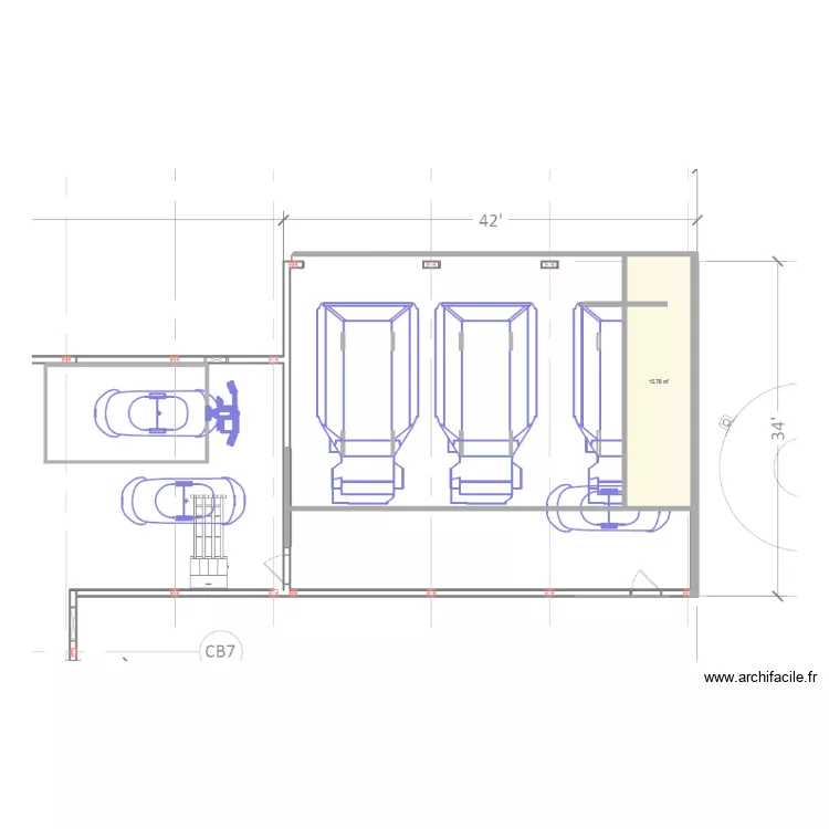 feed robot. Plan de 1  et 16 m²