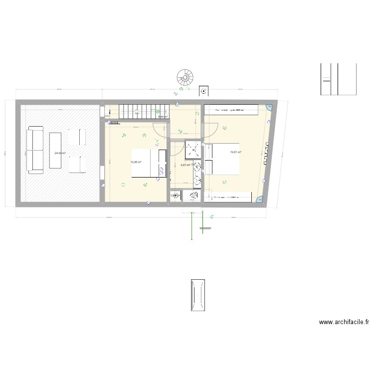 Cavell. Plan de 6 pièces et 72 m2