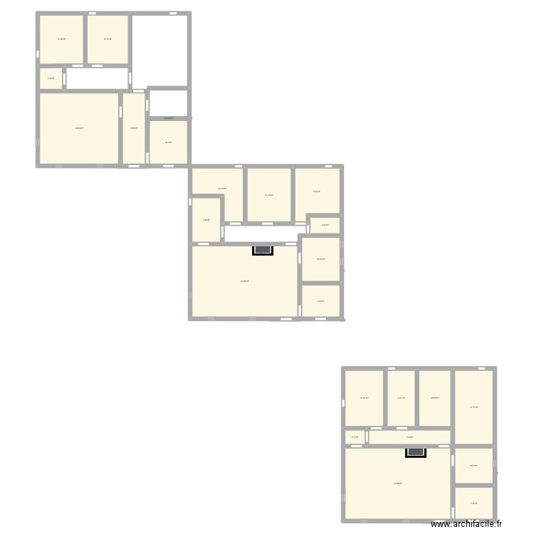maison aujal. Plan de 24 pièces et 314 m2