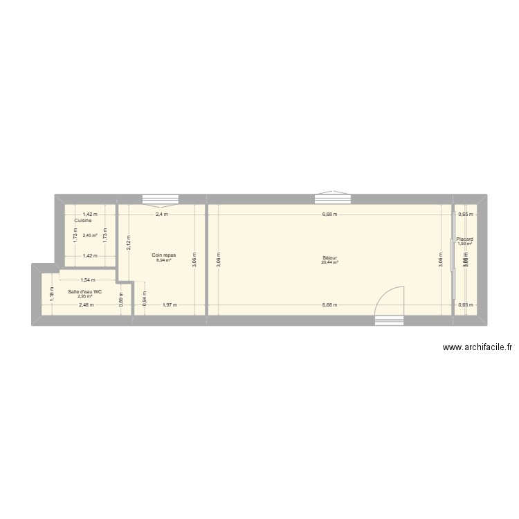 VALLEE. Plan de 5 pièces et 35 m2