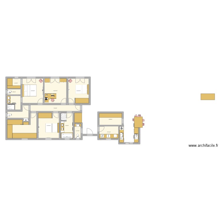 aa11. Plan de 13 pièces et 111 m2