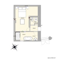 Atelier => Chambre et salle de bain