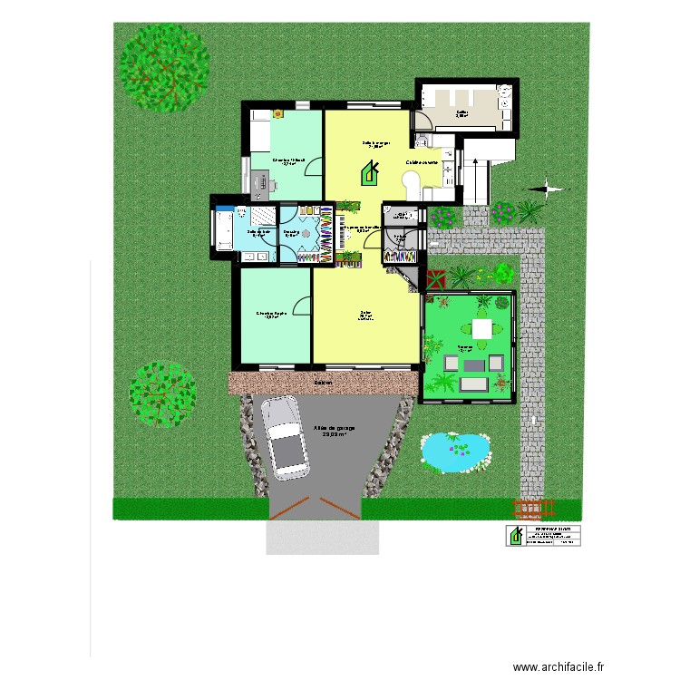 Rapha 3 facades. Plan de 32 pièces et 340 m2