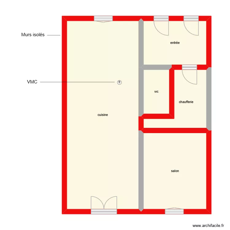 gendrot &eacute;tat initial rdc &eacute;tape 1. Plan de 5  et 73 m²