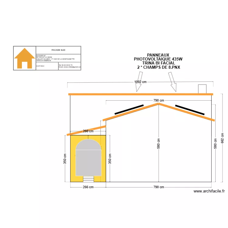 face SUD AVEC PNX. Plan de 