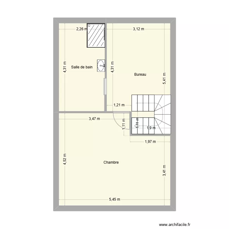 JUERE COMBLES. Plan de 3  et 48 m²