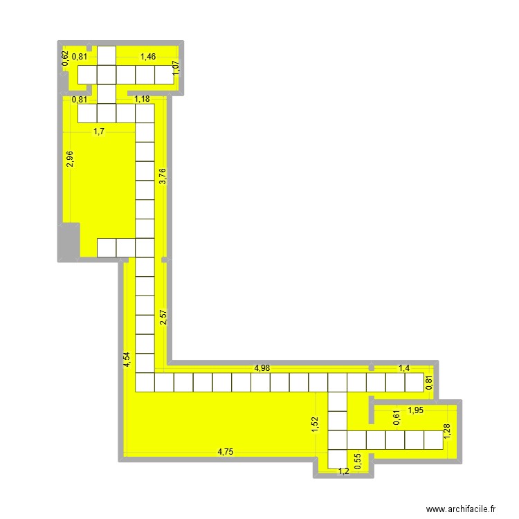 Carrelage Mettewie. Plan de 3 pièces et 31 m2