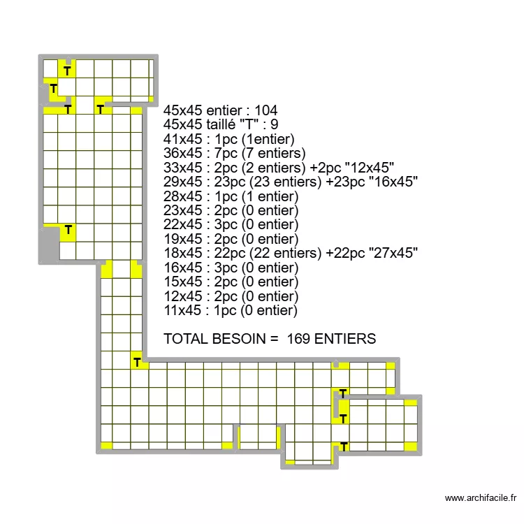 Carrelage Mettewie. Plan de 