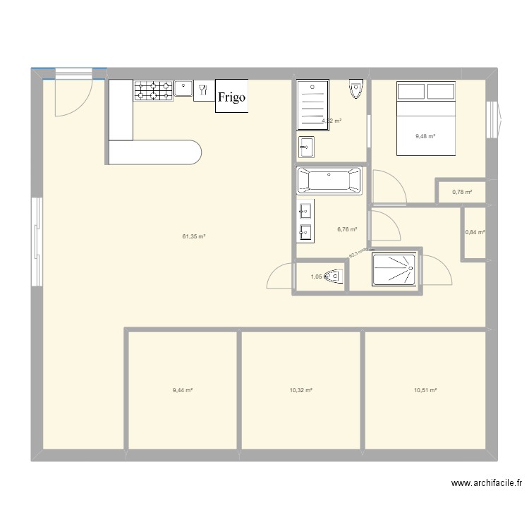 STL 2. Plan de 10 pièces et 115 m2